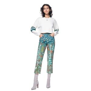 The Kit Cropped Alexa Jean - Evergreen Woodland - NWT